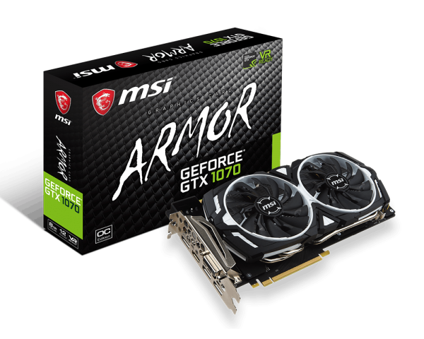 VGA MSI NVIDIA&#174; GeForce&#174; GTX1070 ARMOR 8G OC GDDR5 (GTX 1070 ARMOR 8G OC) 518EL